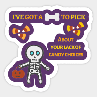 Halloween Trick or Treat Skeleton Sticker